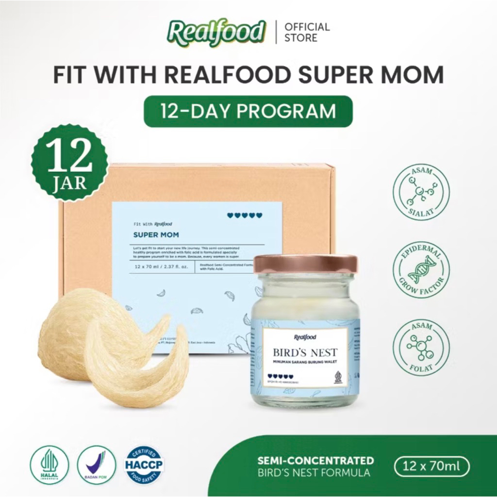 

realfood fit with realfood super mom 12 hari 12 jar sarang burung walet birdnest