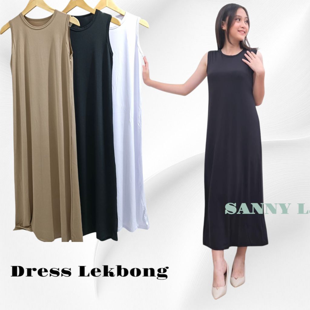 Inner Dress Dalaman / Inner Span /Gamis Manset Polos Bahan Spandeks Premium / Gamis Singlet / Gamis 