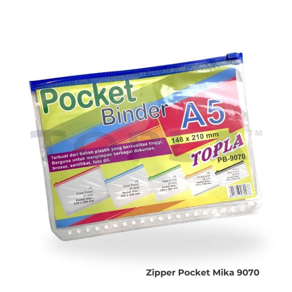 

Binder Zipper Pocket Mika 9080 9070 Dompet Binder