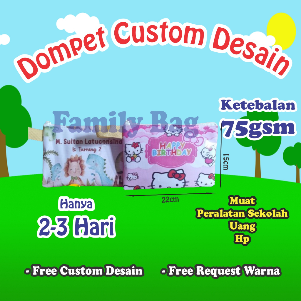 

Dompet Custom/dompet Souvenir/Dompet anak/dompet murah/dompet modern