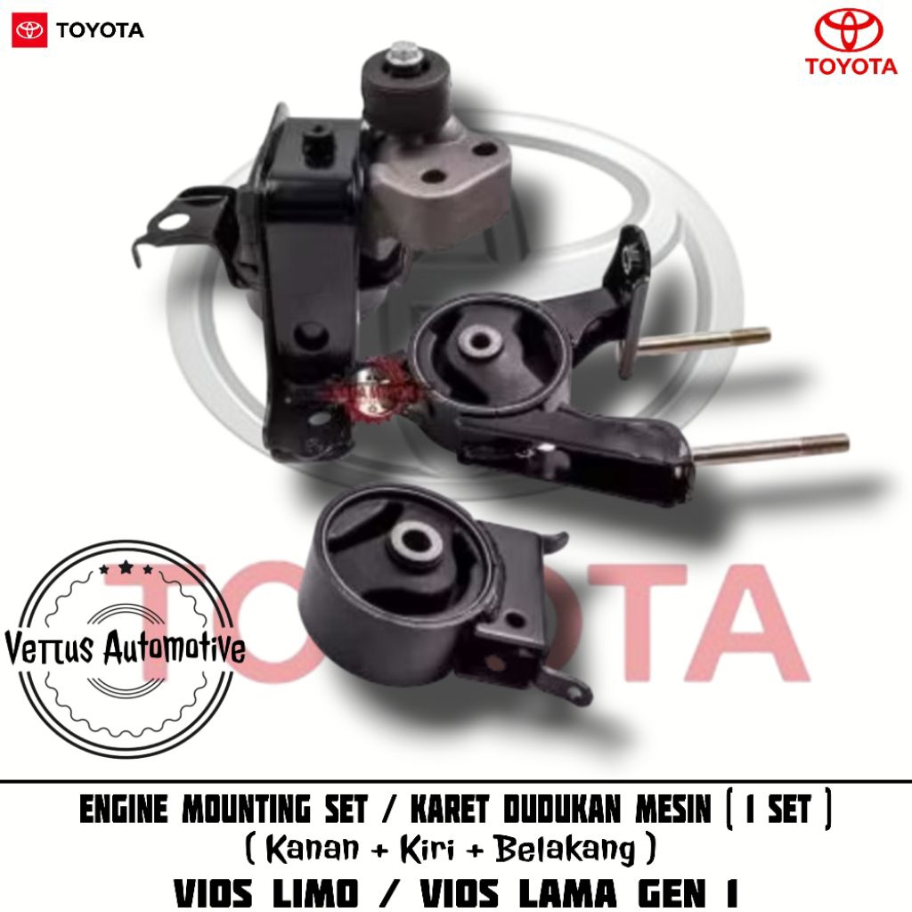 Engine Mounting Set Vios Limo Vios Gen1 - Karet Dudukan Mesin Vios Gen1 Vios Limo ( 1Set ) Original
