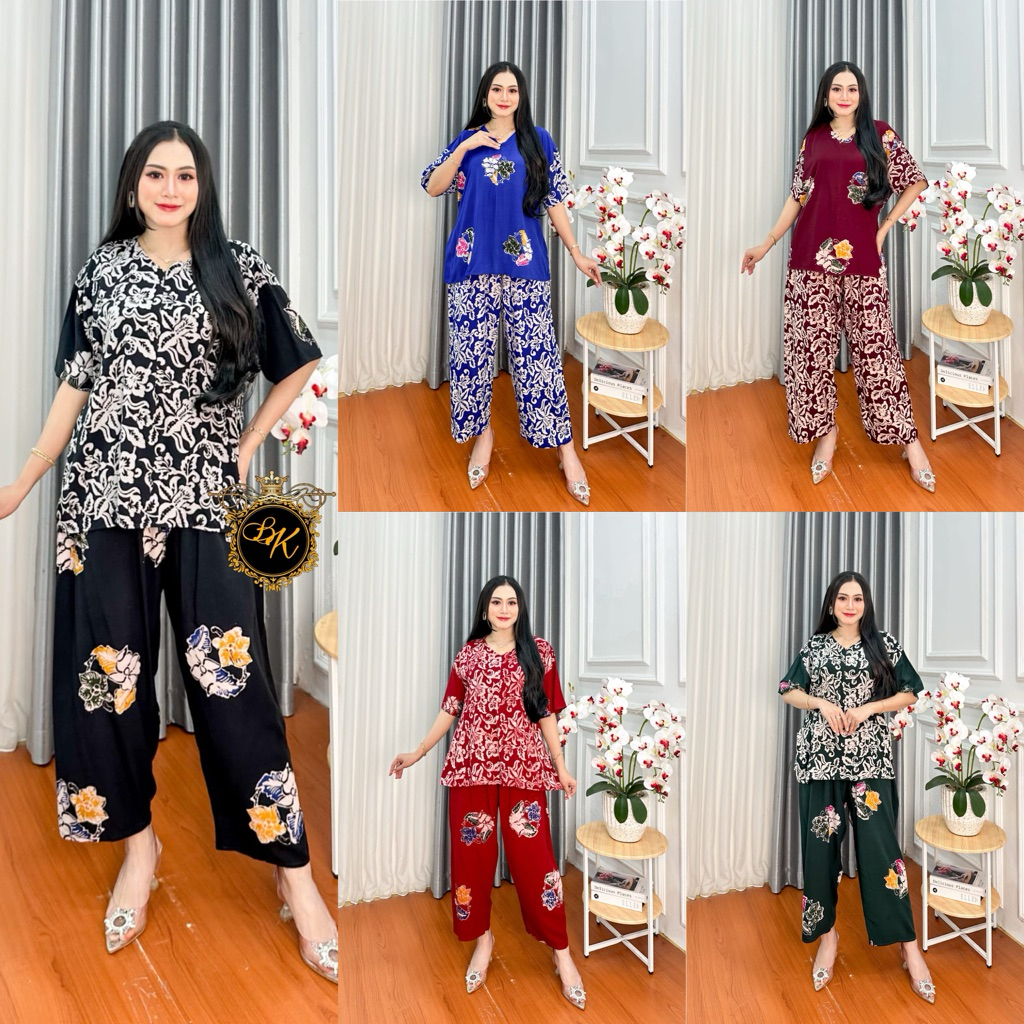 Setelan Cap Busui Jumbo Ld 140 | Setelan Lengan Pendek Jumbo| Set Celana Panjang Jumbo