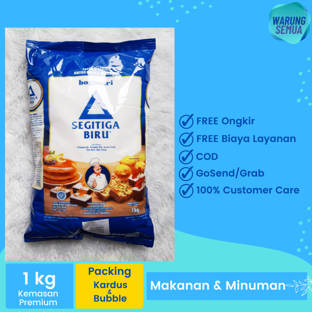 

Segitiga Biru Tepung Terigu Ekonomis/Premium 1 kg + FREE Packing Kardus dan Bubble Wrap