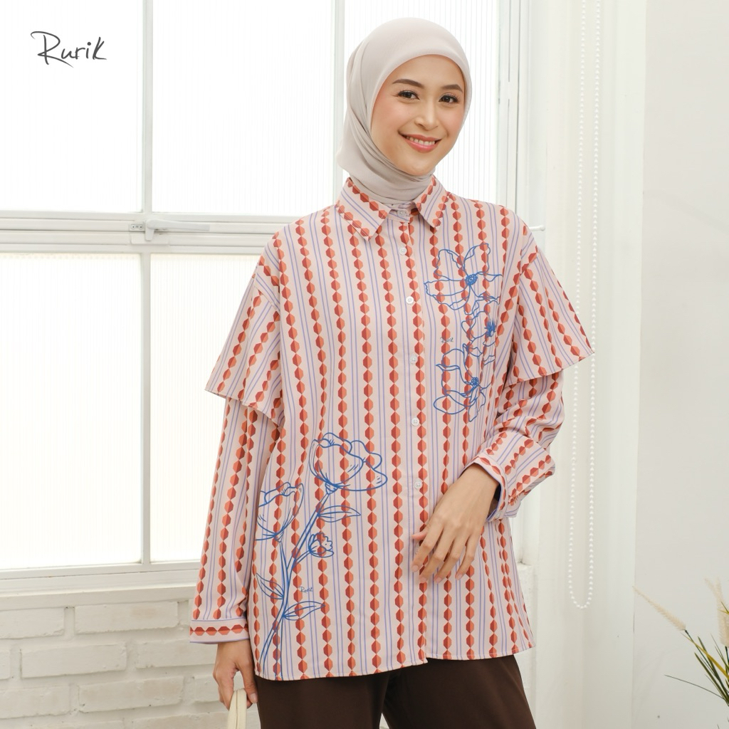 Rurik Kamia Print Shirt Kemeja Wanita Printing Oversize