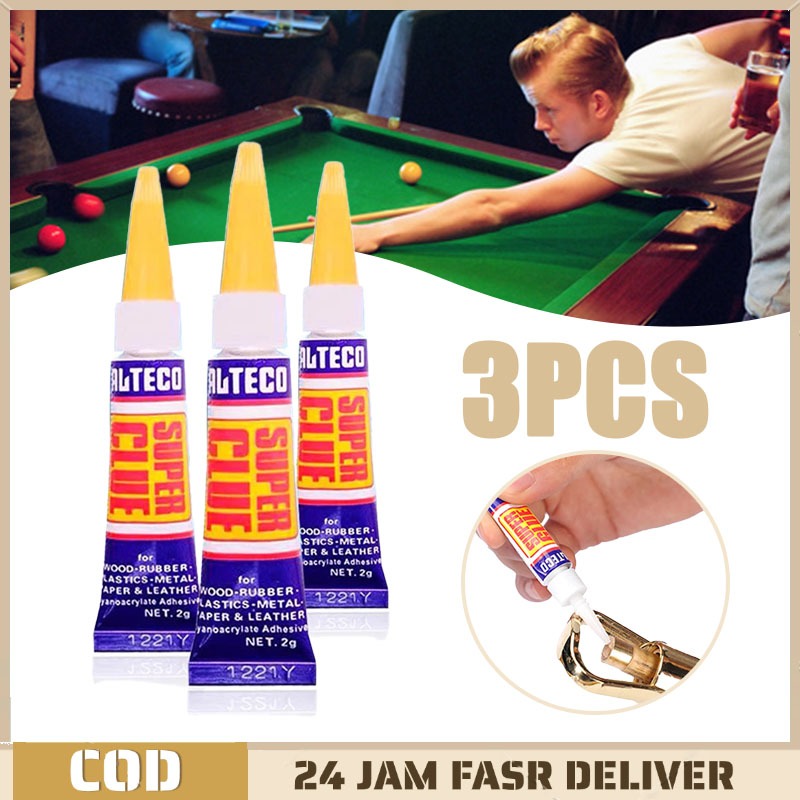 

3pcs Power Glue Super Kuat Super Glue Lem Lem Cair Bening Liquid Glue Tahan Panas Dan Beku Power Glue Cue Tip Super Glue Pool Cue Glue