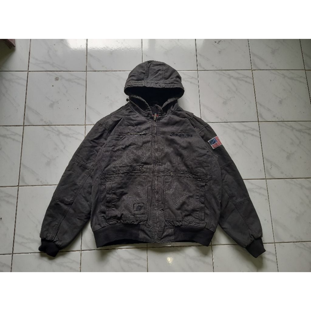 jaket canvas active snap on