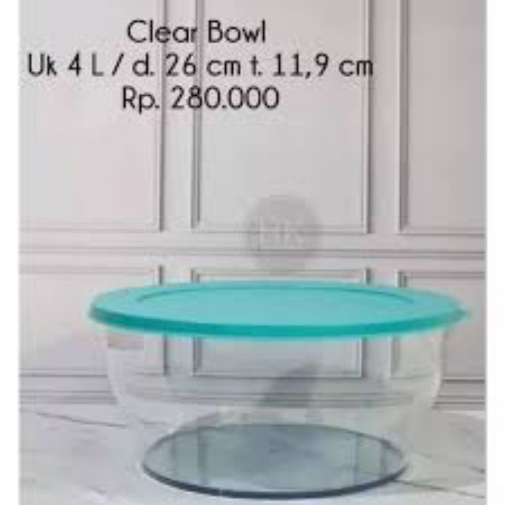 Clear Bowl 4L Tupperware Ori Murah