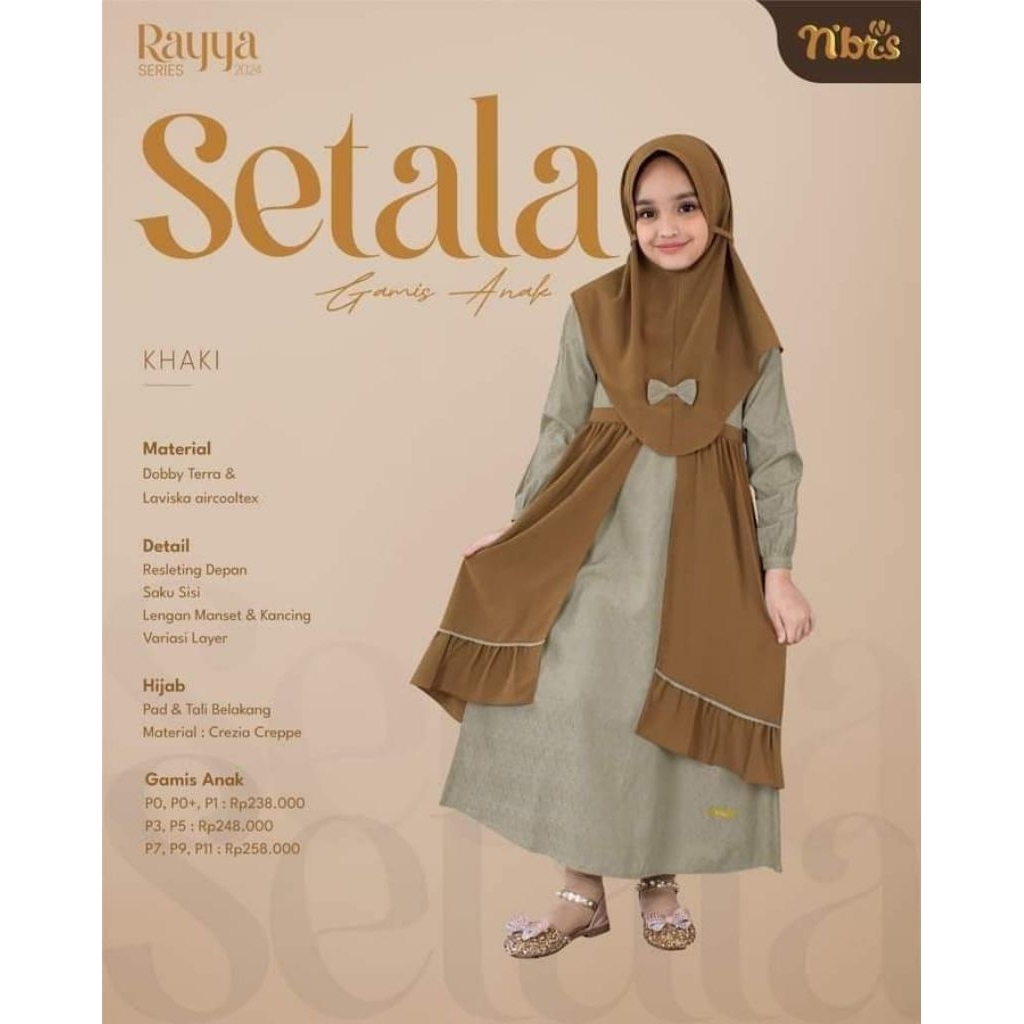 SALE 50% GAMIS ANAK SETALA KHAKI BY NIBRAS_GAMIS ANAK NIBRAS TERBARU