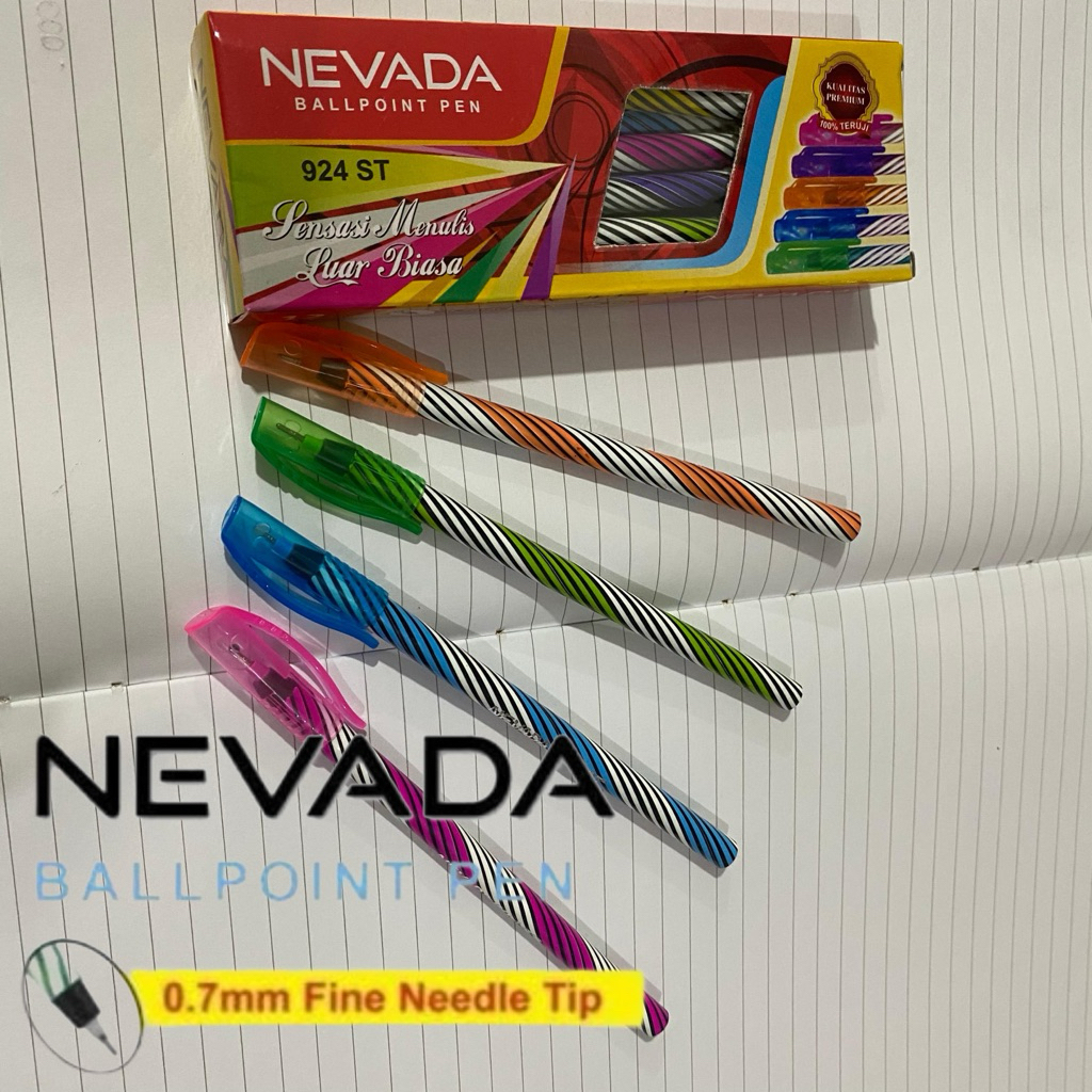 

(12pcs) PULPEN NEVADA 0.7 MM (perlusin) / PULPEN LILIN / PULPEN ANAK ANAK / PULPEN NEVADA 924 ST / SENSASI MENULIS LUAR BIASA