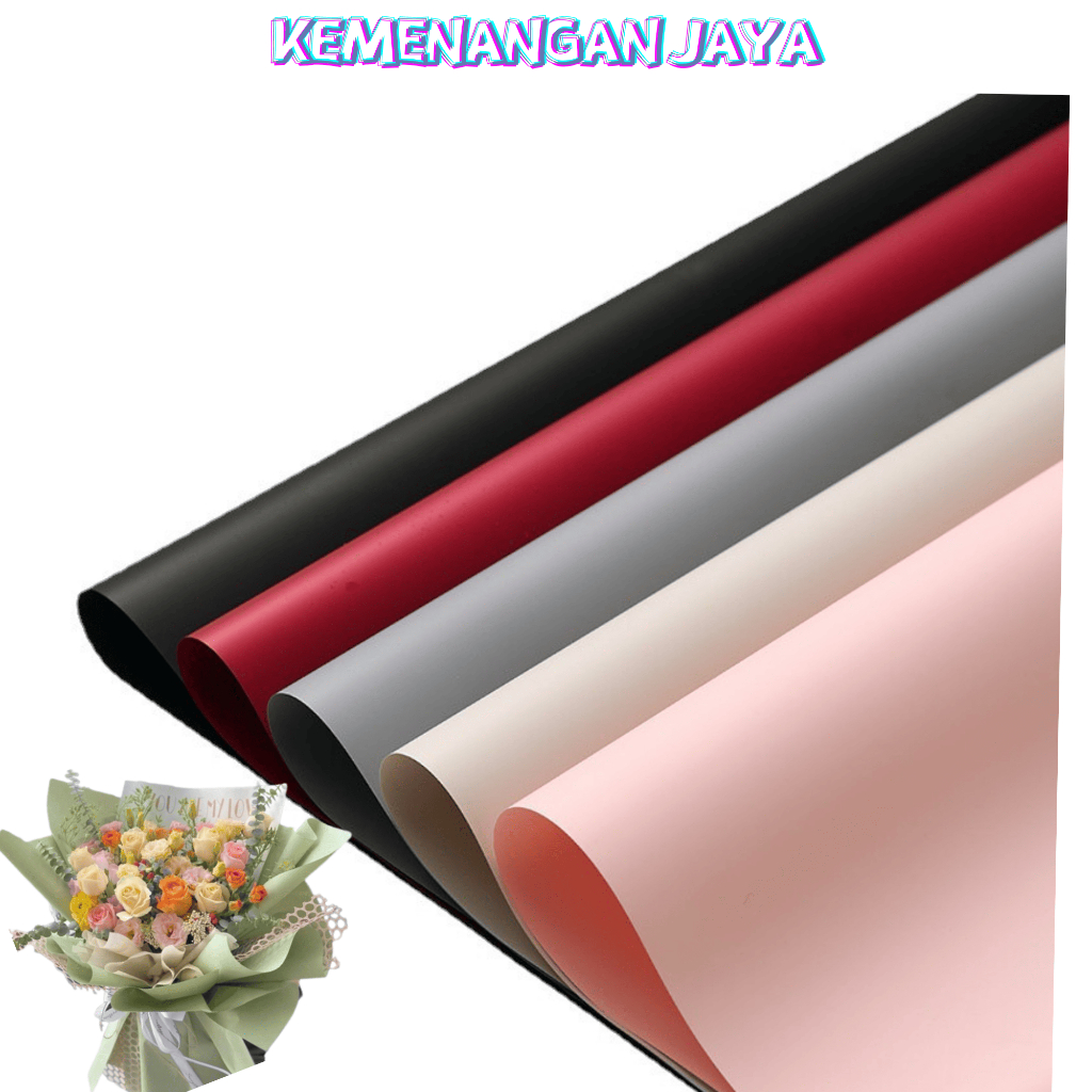 

Flower Wrapping Cellophane Plain Soft Pastel Kertas Buket Full Color Solid Polos Opp KB004