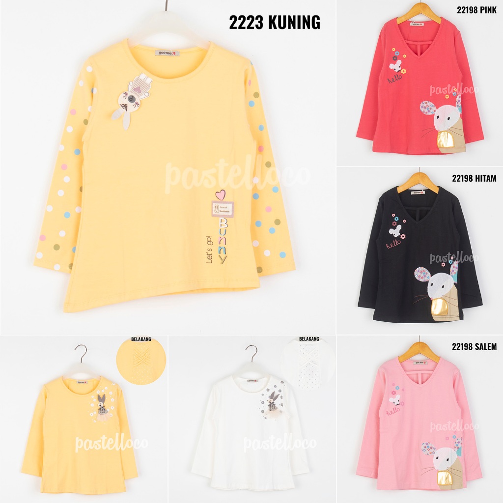 1-6 GEENEE Kaos Anak Perempuan Lengan Panjang Atasan Anak 2095