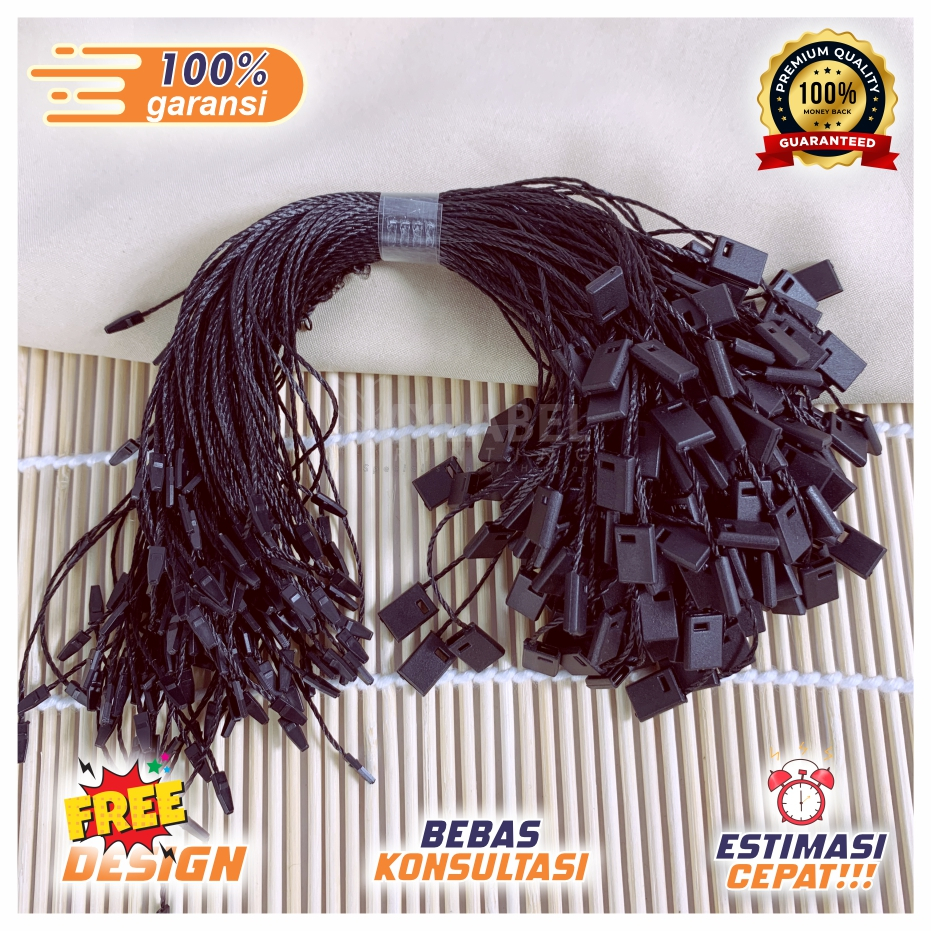 

100 pcs tali hang tag / tali hang tag baju / tali hangtag label / tali warna hitam