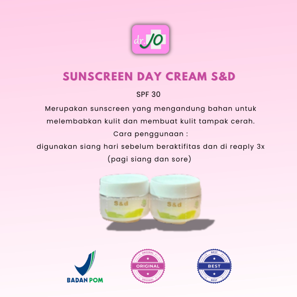 SUNSCREEN DAY CREAM S&D | SUNBLOCK SPF 30 S&D | JOBEAUTY