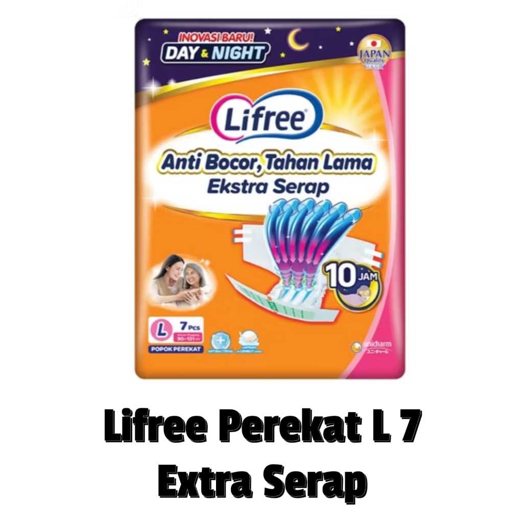 Lifree Popok Perekat Dewasa Size L (7 Pcs) / Lifree Perekat