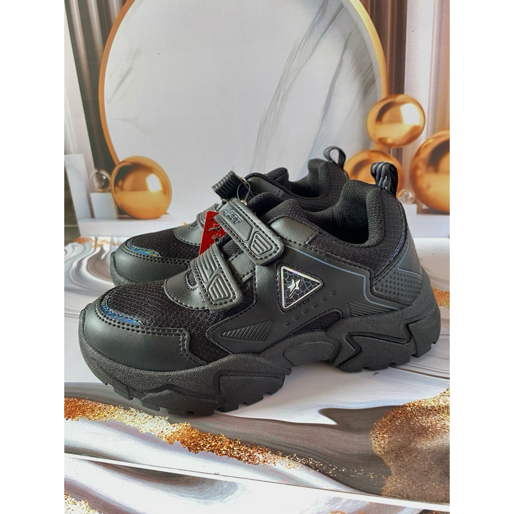 Sepatu sekolah PRO ATT KSM 135 V /Sepatu Sekolah Anak perempuan / Sepatu Hitam Polos unisex ringan