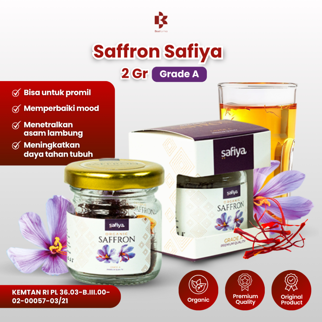 

Saffron / Safron 2 Grams Super Negin Premium Original SAFIYA HERBAL