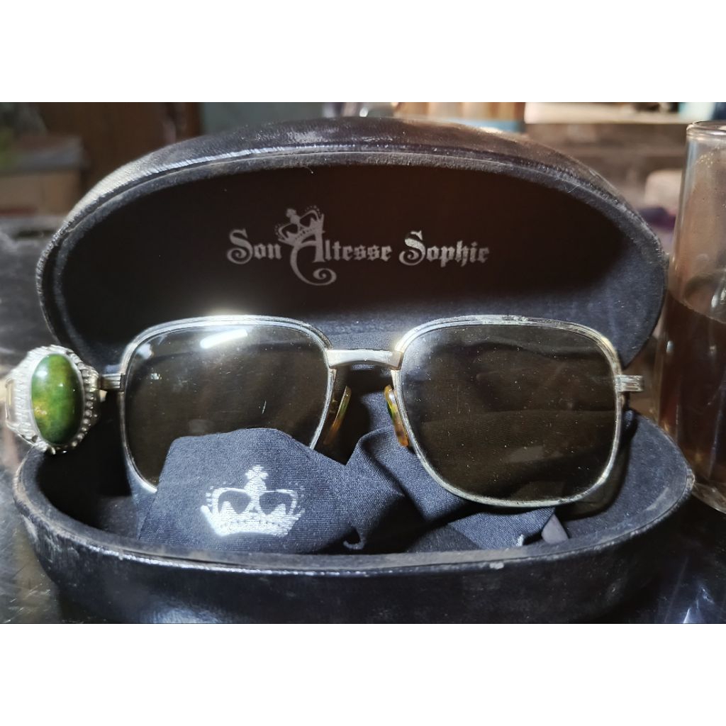 kacamata vintage + akik ijo lumut Garut natural ring perak Sterling