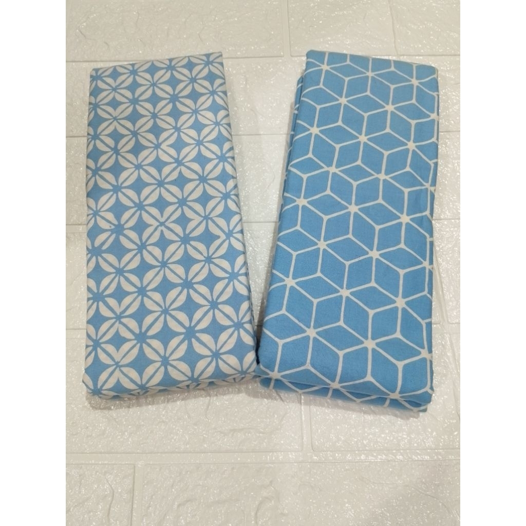 GARUTAN WARNA BIRU BATIK CAP /KAIN BATIK GARUTAN