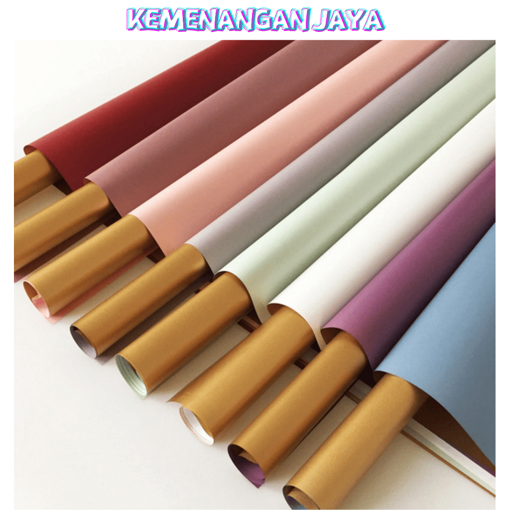 

Isi 20 LEMBAR Flower Paper Wrapping Gold BiColor Kertas Buket Cellophane Bouque KB016
