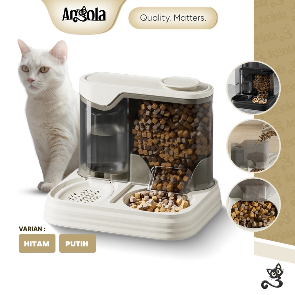 ANGOLA Dispenser Makan & Minum Kucing Anjing 2IN1 M39 Pet Feeder Otomatis / Tempat Makan Minum Hewan