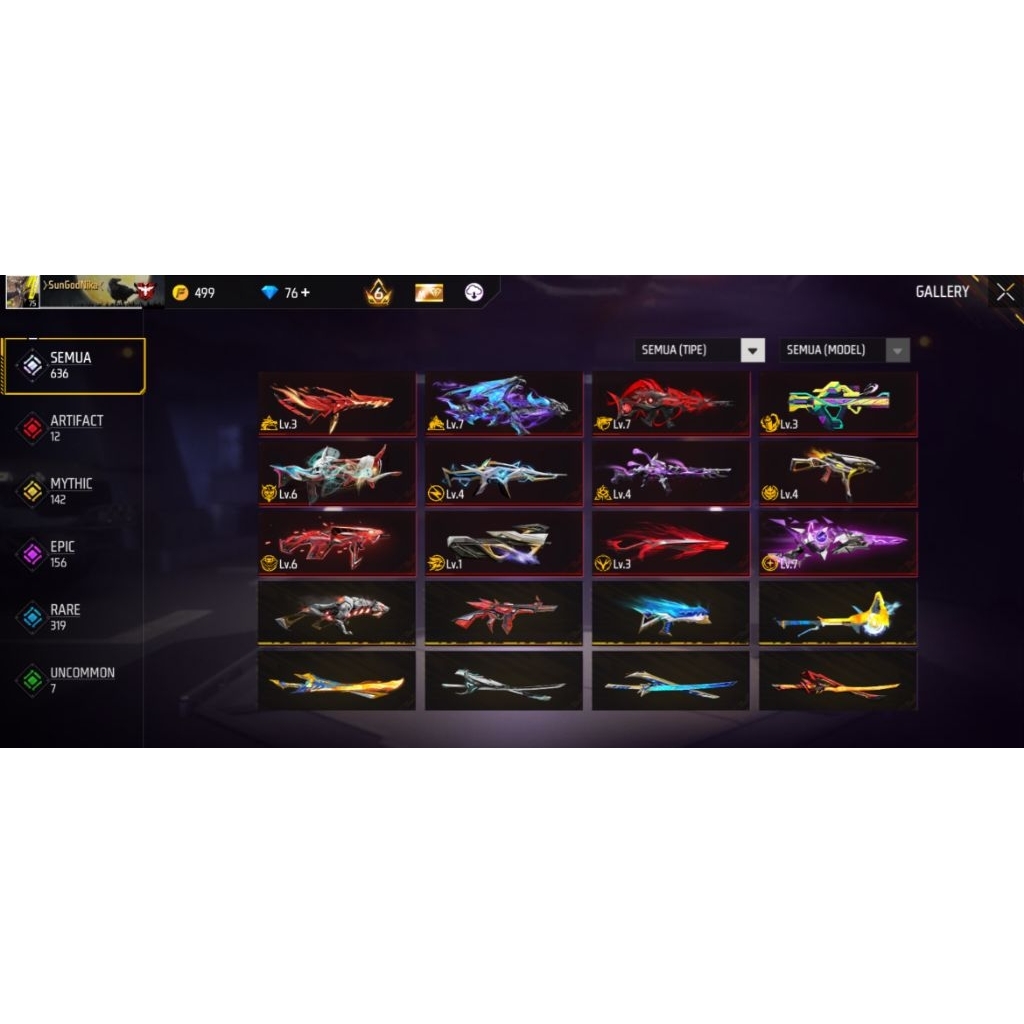 Akun FF Sultan Dikit