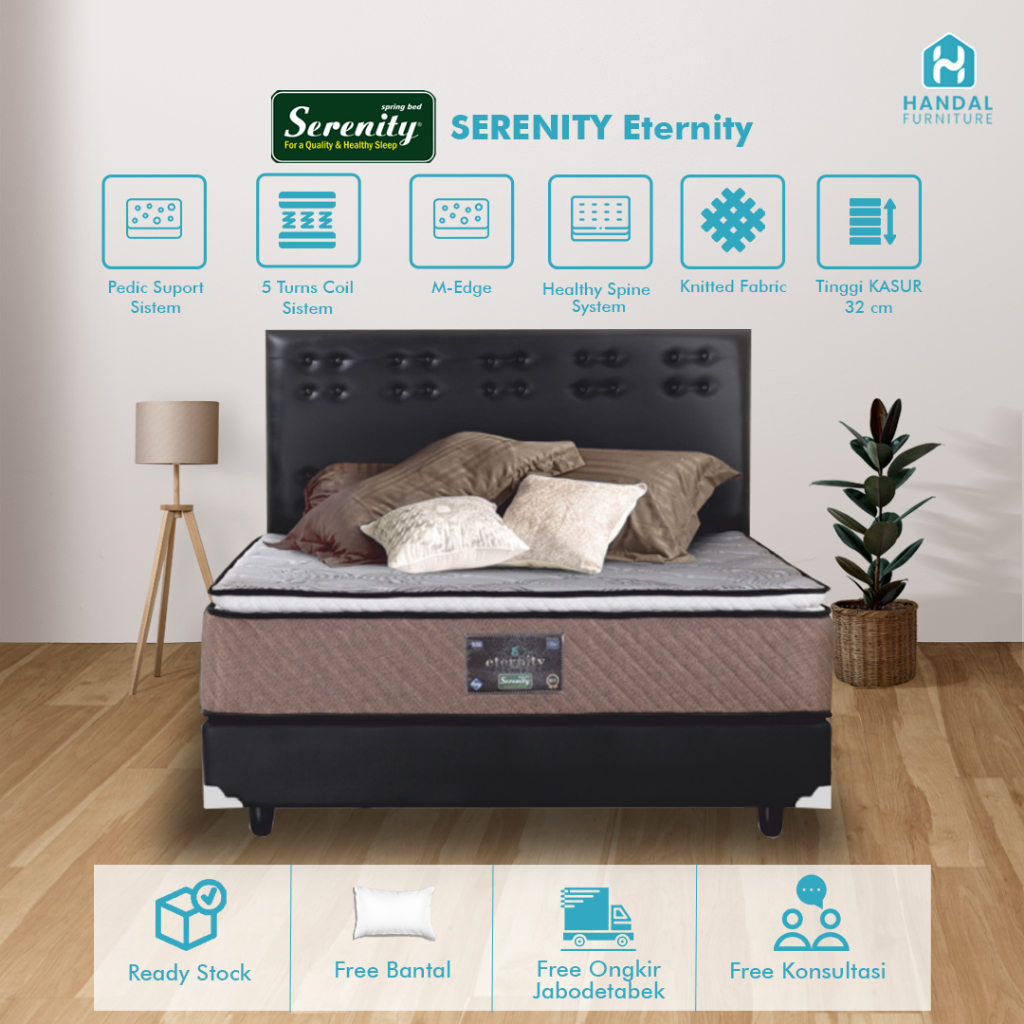 Kasur Springbed Elite Serenity Eternity Firm Keras Kos-Kosan  32cm Original