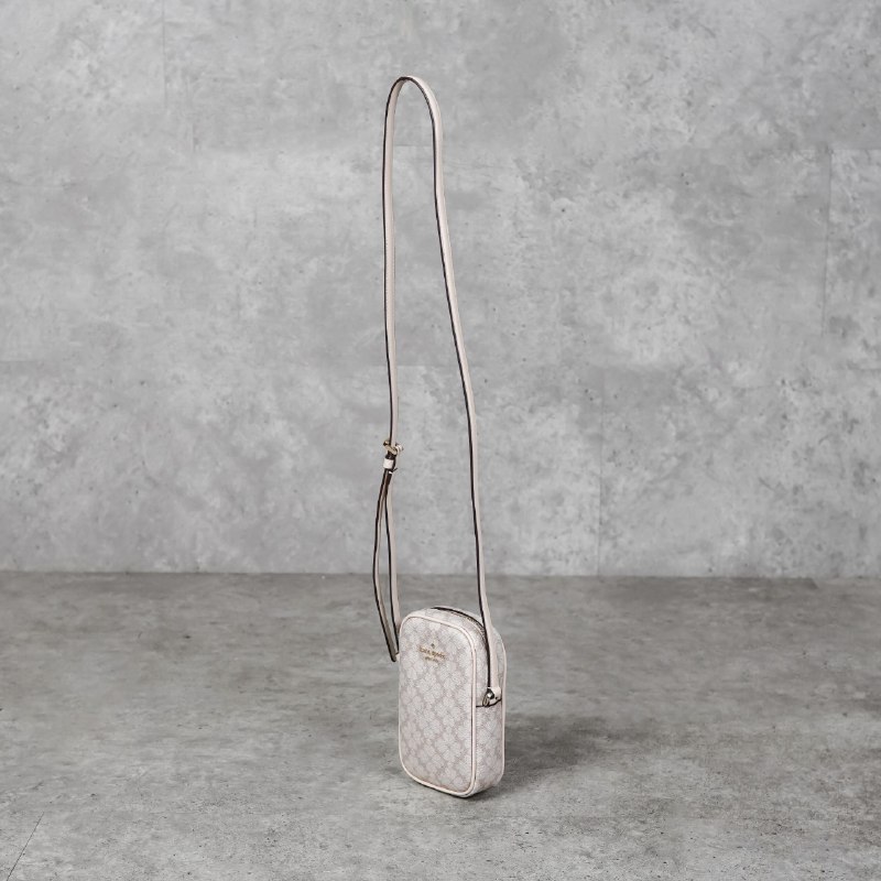 Tas KS  JACQUARD MONOGRAM BEIGE PHONE BAG 100% ORIGINAL