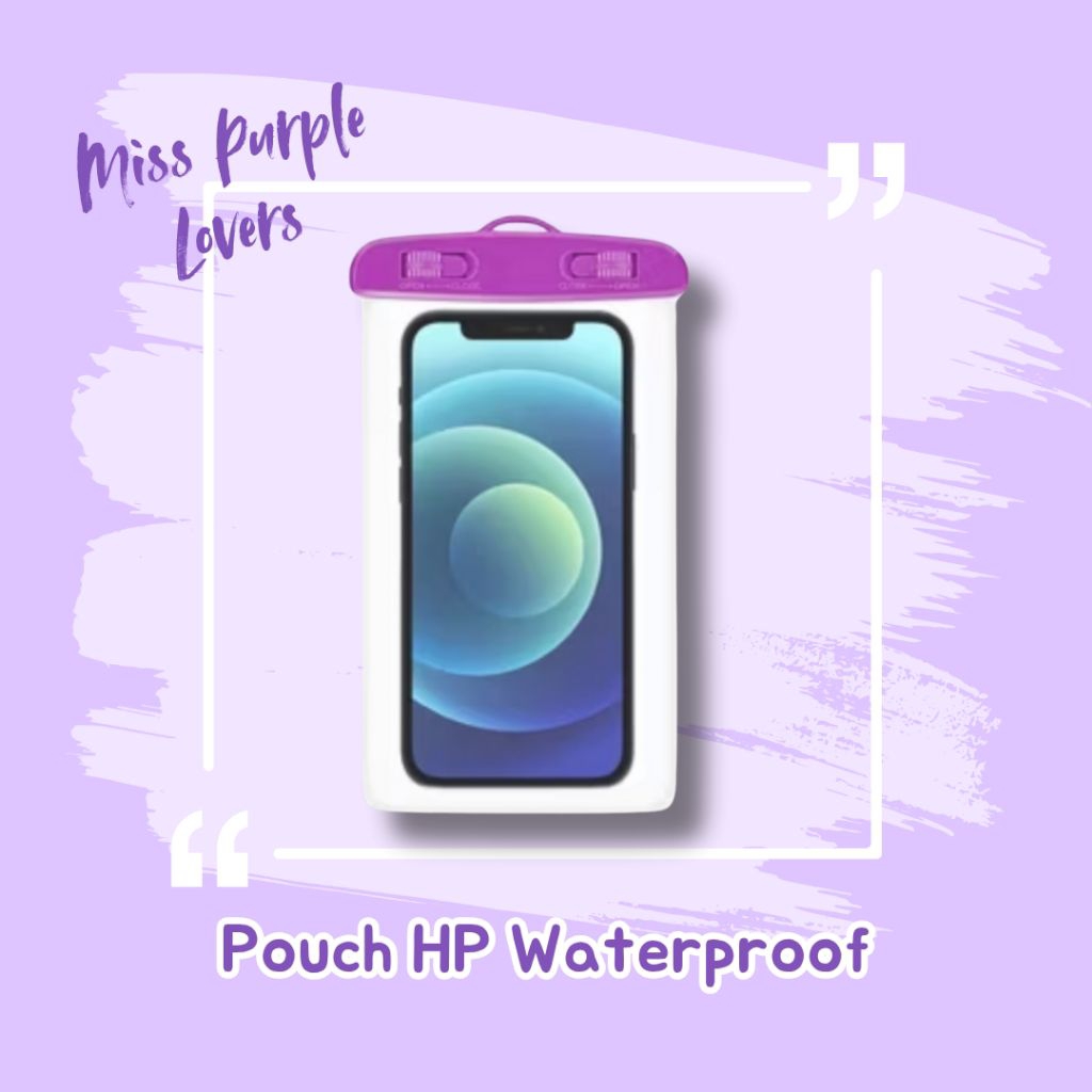 Sarung Pouch Hp Case Anti Air Waterproof Kantong Hp Warna Ungu