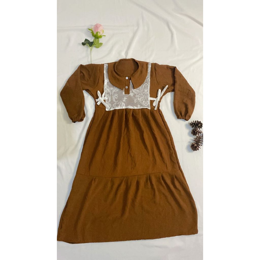 Gamis anak wanita motif burkat kekinian