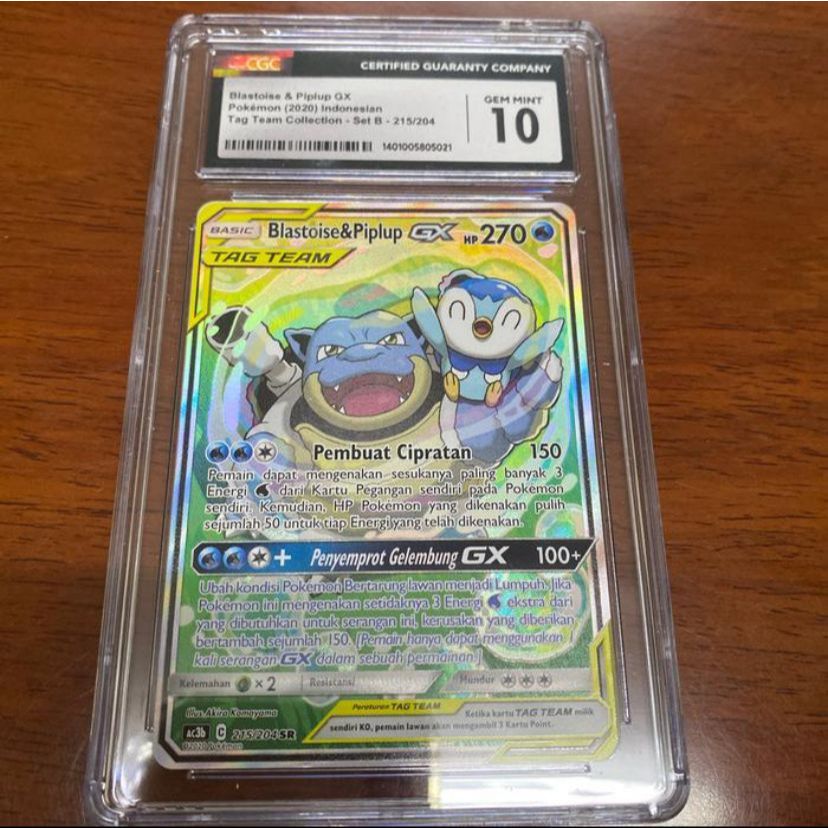 Pokemon TCG ID Indonesia SM AC3b Blastoise Piplup GX SR AA CGC 10 PSA