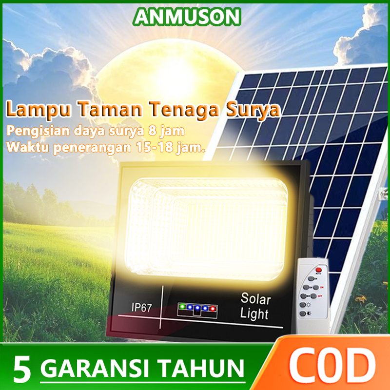 ANMUSON 300W Lampu Solar Lampu kuning Solar Cell lar Panel Waterproof solar cell lampu LAMPU LED TEN