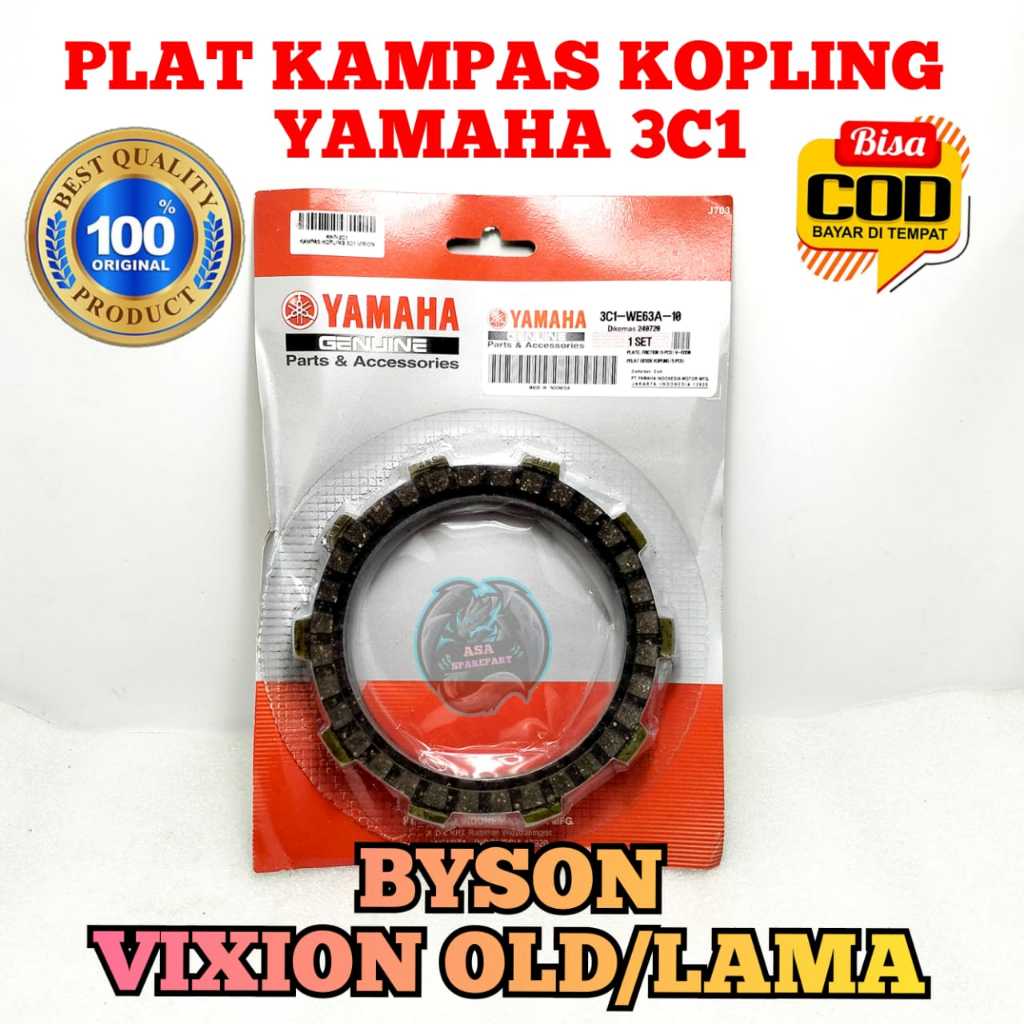 Kampas Kopling set 3C1 Asli Original Motor Yamaha Vixion Old / Lama , Scorpio P , Scorpio Z , Byson 