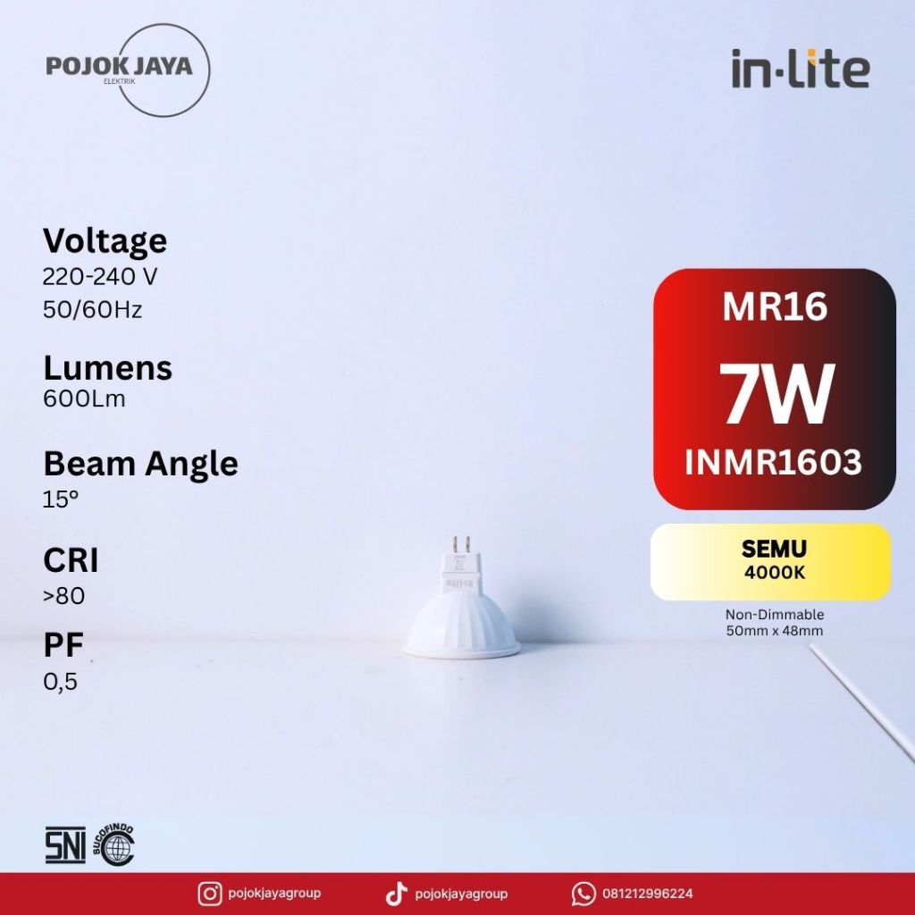 Lampu MR16 LED IN-lite INMR1603 7W MR16 4000k Spot
