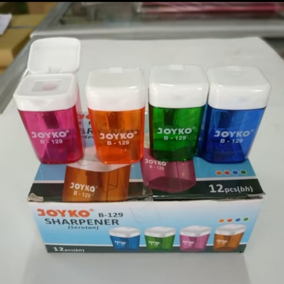 

Joyko Serutan / Rautan Pensil B-129 isi 12 Pcs - Pencil Sharpener Satu Lubang B 129
