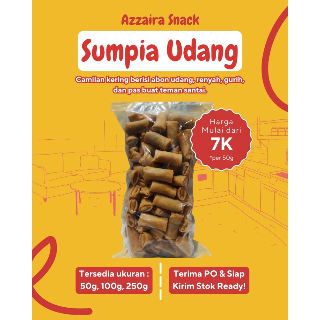 

SUMPIA UDANG UKURAN 50gr / 100gr / 250gr | CEMILAN KILOAN