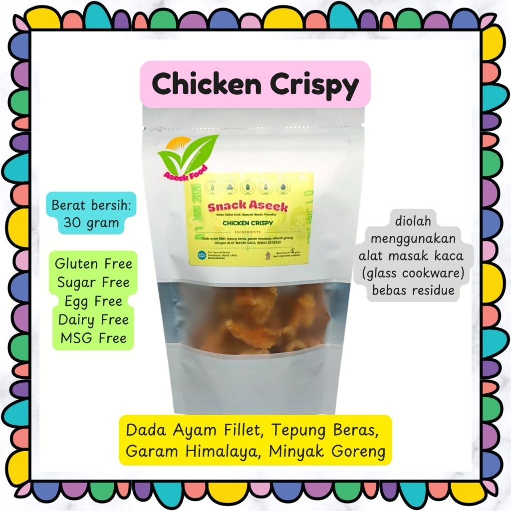 

AseekFood CHICKEN CRISPY Gluten Free Sugar Free Egg Free Dairy Free MSG Free
