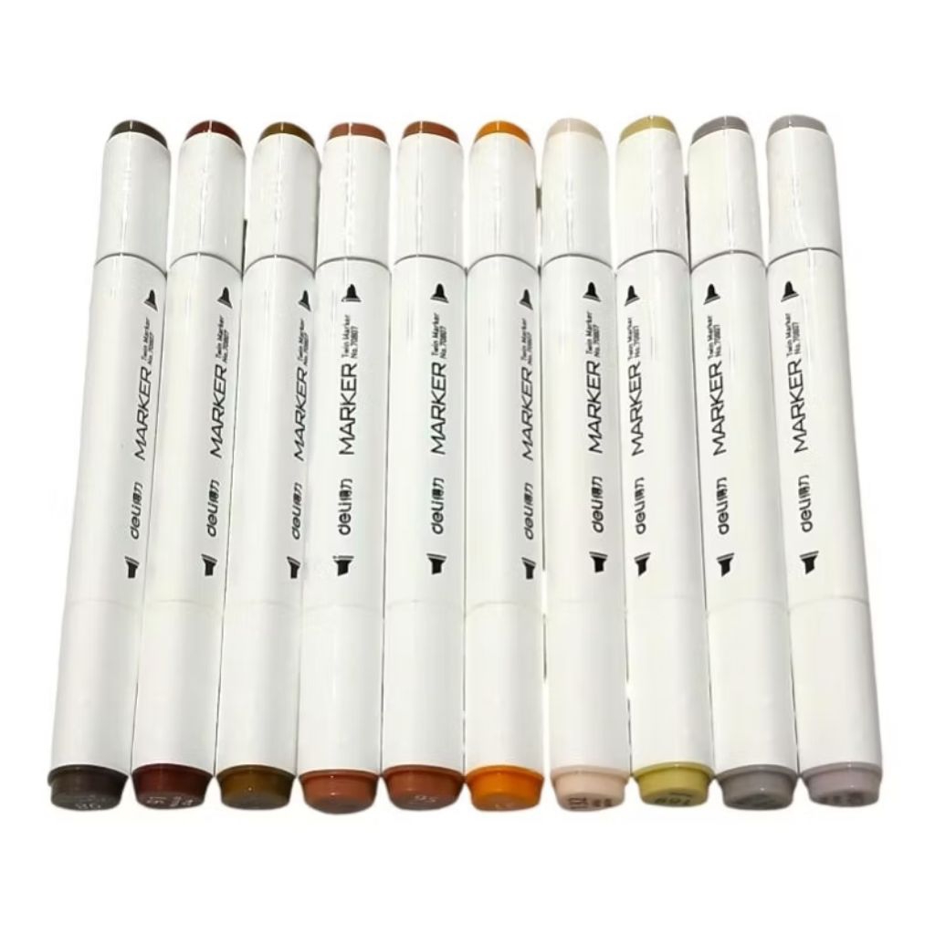 

(10 IN 1) DELI MARKER TWIN MARKER DUAL TIPS ALKOHOL BASED SKETSA DRAWING PEN