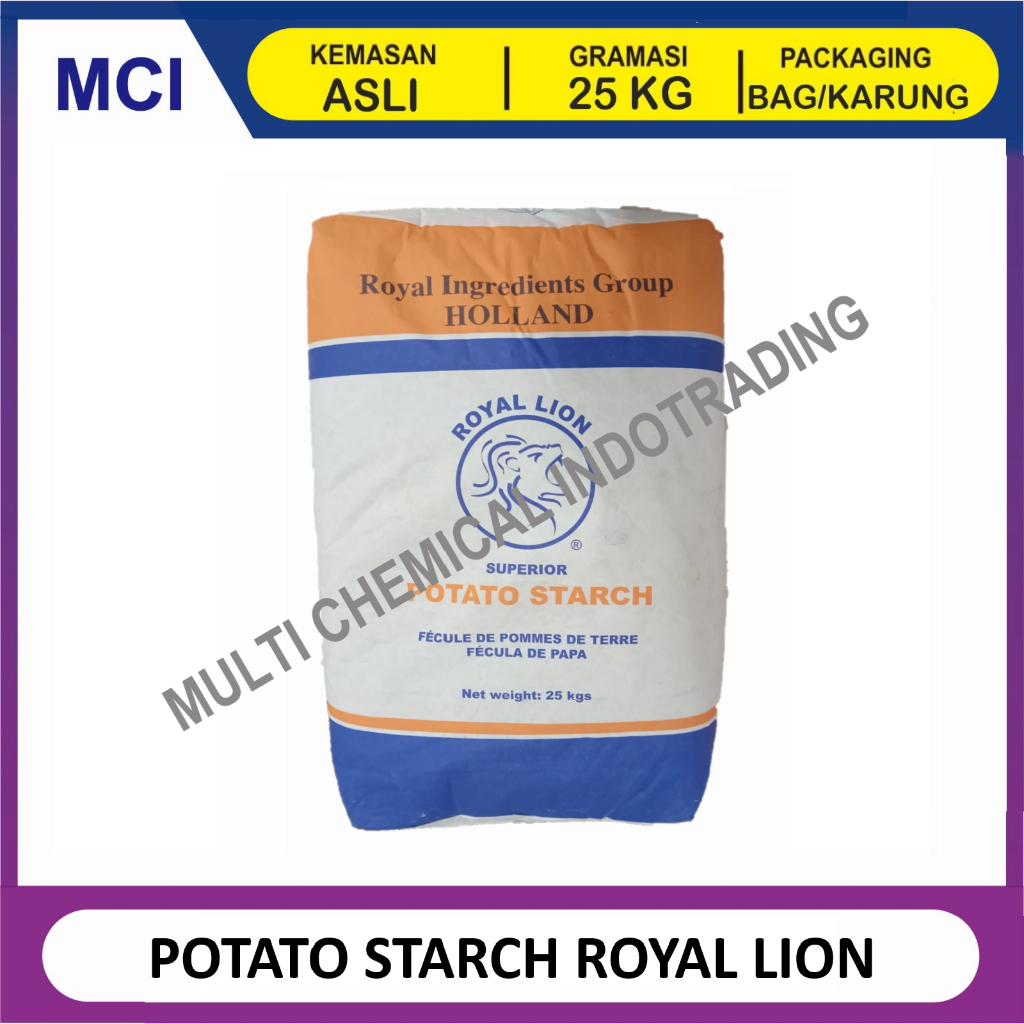 

(KHUSUS GOSEND/INSTANT) ROYAL LION INGREDIENTS POTATO STARCH - 1 BAG 25 KG / TEPUNG PATI KENTANG ROYAL LION EX. HOLLAND