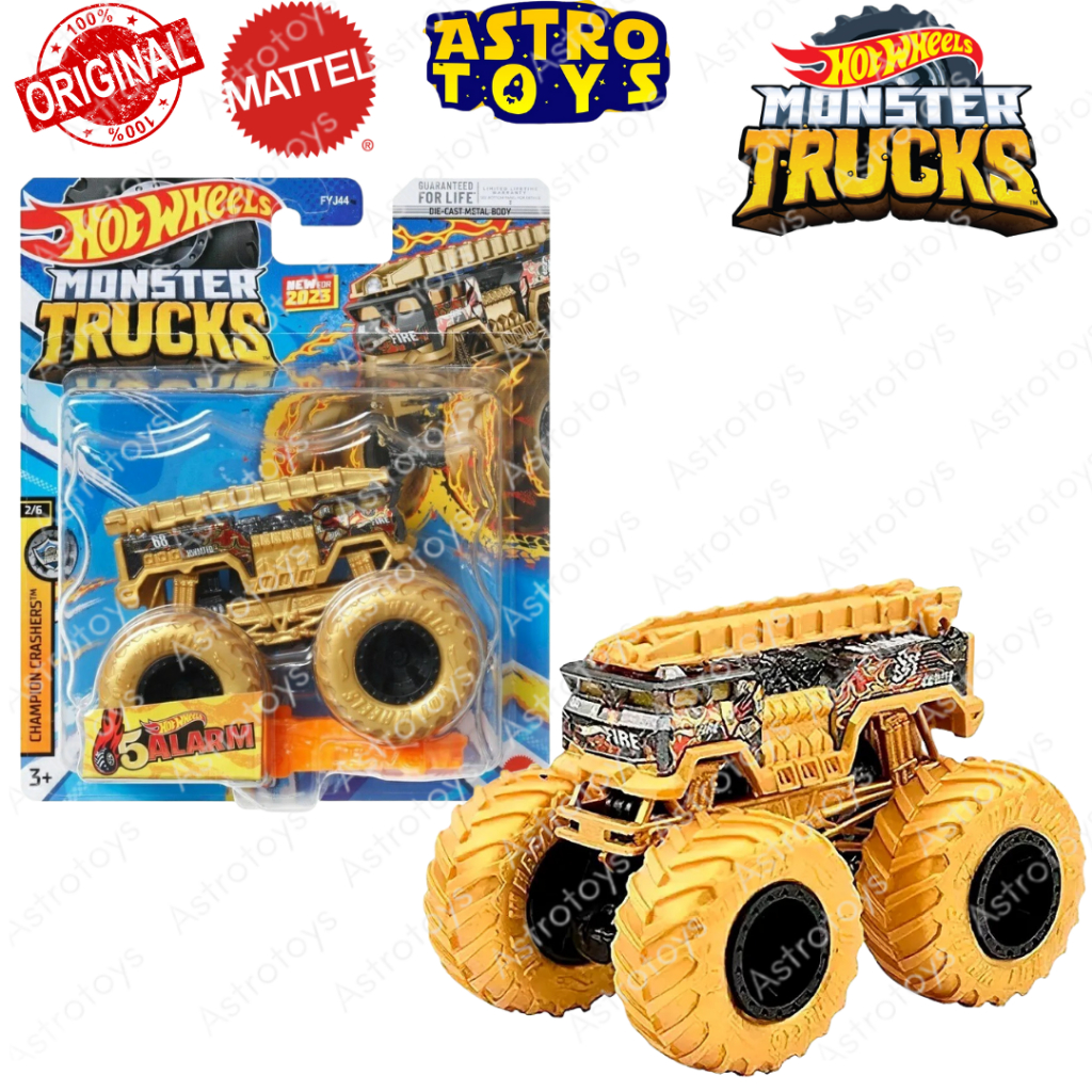 Hot Wheels Monster Truck 5 Alarm Gold 1:64 / Mainan Anak Diecast Metal Mobil Truk Hotwheels Hotweels