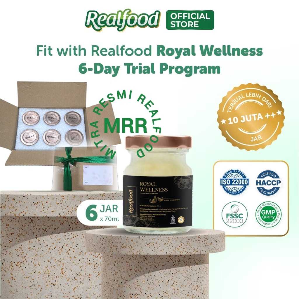 

Realfood Royal Wellness 6 Botol Box Polos ( Minuman Sarang Burung Walet ) MRR
