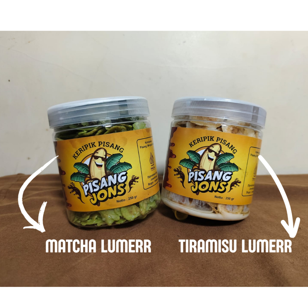 

Paket Dobel Kripik Pisang Matcha Tiramisu Lumer 2 pcs 500gr Snack