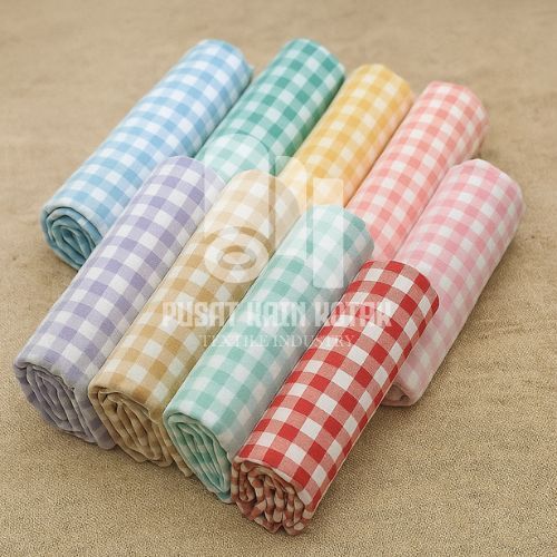 Grosir Kain eceran/meteran KAIN KATUN SEMI LINEN KOTAK KOTAK / PLAID / TARTAN / GINGHAM / YARNDYED /