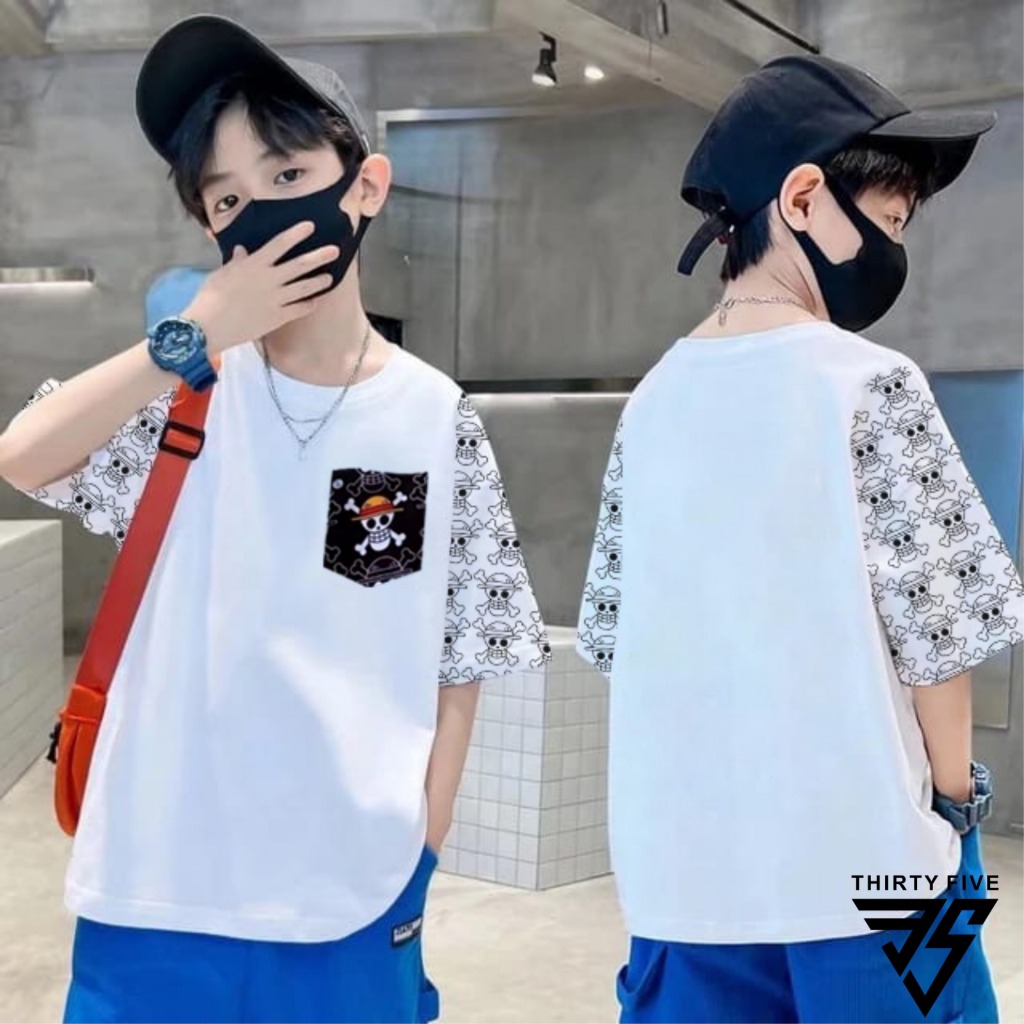 KAOS DISTRO ANAK LAKI-LAKI WARNA HITAM PUTIH 9- 16 TAHUN Remaja Junior KAOS ANAK ANIME