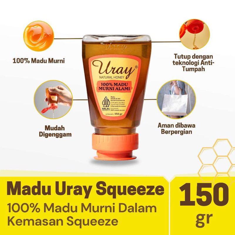 

[oddsolshop] pekanbaru/Uray Squeeze Honey 150GR Madu Murni Mudah Dipakai