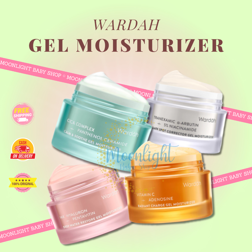 WARDAH Gel Moisturizer Series 30g | Vitamin C + Adenosine | Cica Complex + Panthenol Ceramide | 14X 
