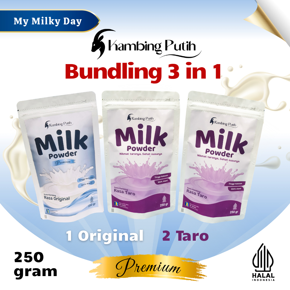 

Bundling 3in1 Susu Kambing Etawa Premium Rendah Gula Kambing Putih 250 gram