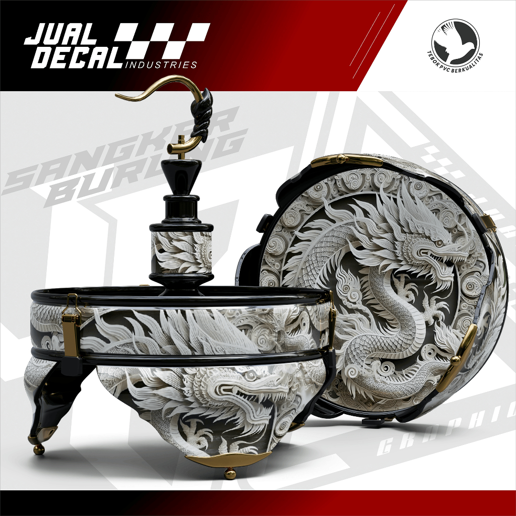 Stiker Tebok Lovebird Pleci Helopet Variasi DRAGON Decal Sangkar Burung Prenjak Kenari