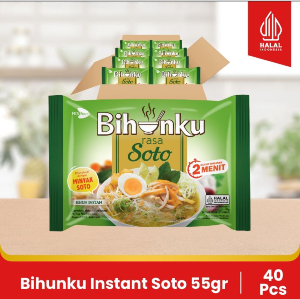 

FKS FOOD || Bihunku Instan - Soto - 1 Karton - 40 Pcs - 55 gr