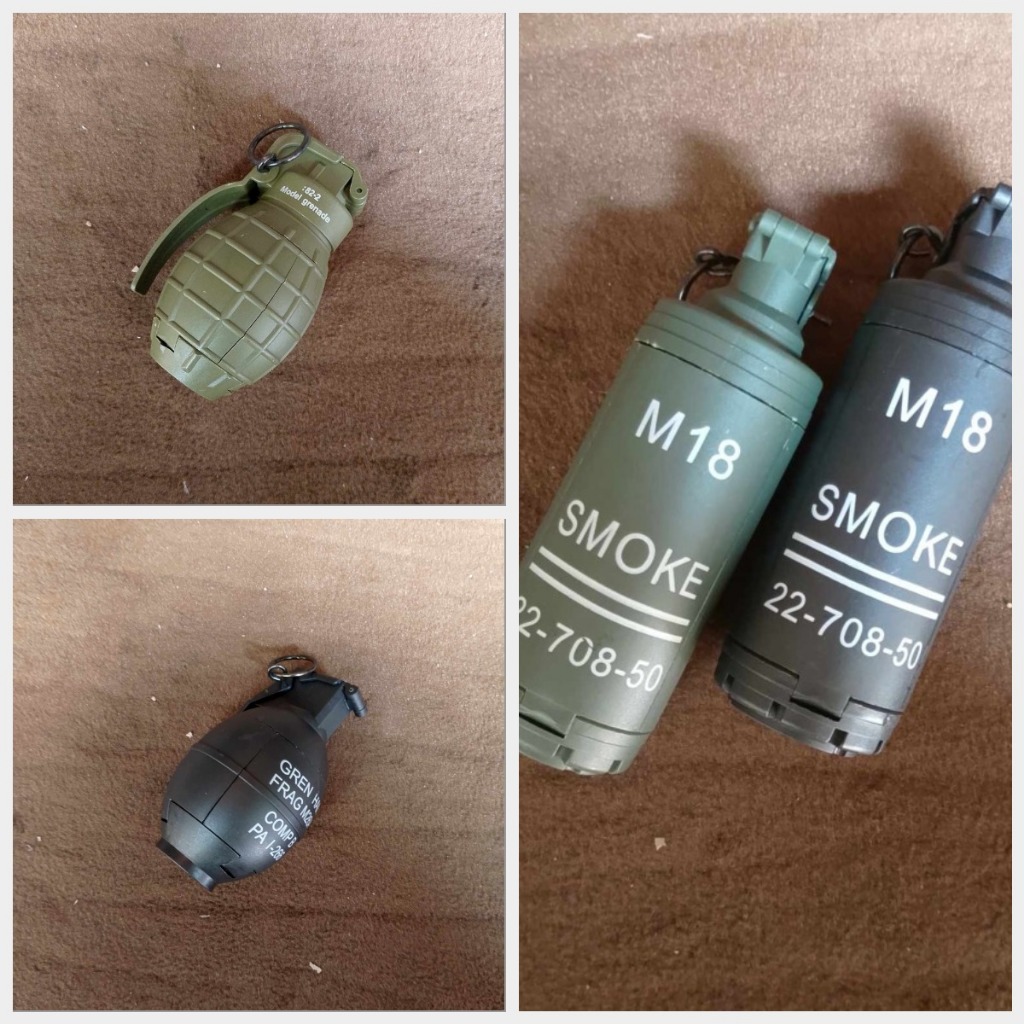 Koleksi Mainan Hand Grenade / Granat Spring M82-M18-M26 (Bisa Dipakai Berkali-kali)