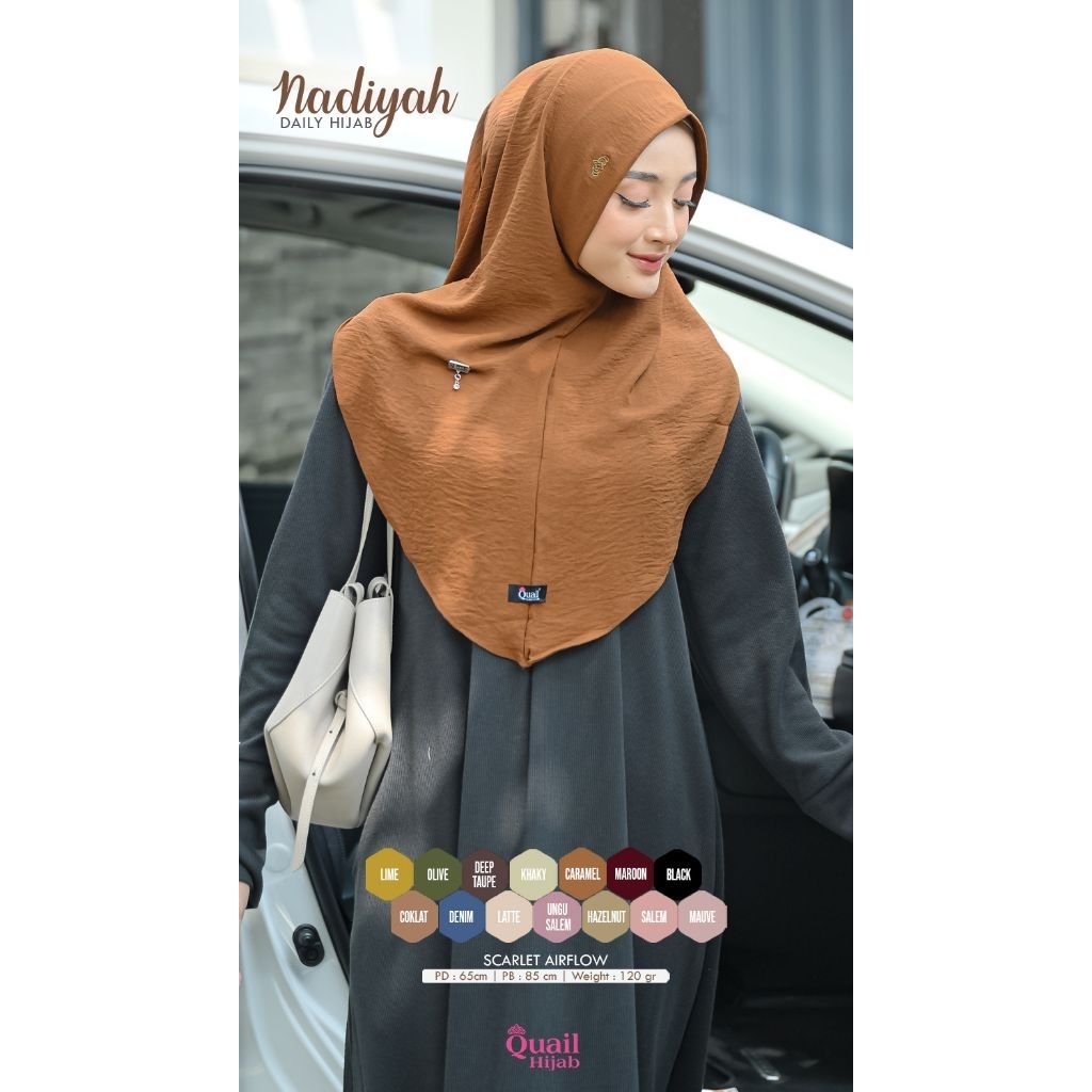 Nadiyah Kerudung Instan/kerudung syar'i/hijab Quail